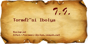Tormási Ibolya névjegykártya