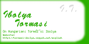 ibolya tormasi business card